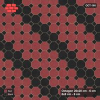 Interlock (Pasco) 20x20 cm · OCT-188 · Red & Black Wide Diagonal Bands with 8x8 Inserts