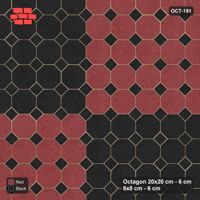 Interlock (Pasco) 20x20 cm · OCT-191 · Red & Black Quartered Field with 8x8 Inserts