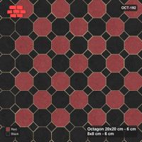 Interlock (Pasco) 20x20 cm · OCT-192 · Red & Black Chequer with Border Ring with 8x8 Inserts, Kerb Frame