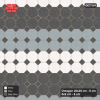 Interlock (Pasco) 20x20 cm · OCT-204 · Monochrome Wide Three-Tone Courses with 8x8 Inserts, Kerb Frame