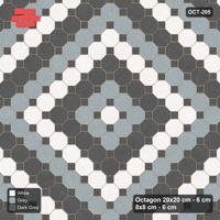 Interlock (Pasco) 20x20 cm · OCT-205 · Monochrome Three-Tone Rings on the Diagonal with 8x8 Inserts