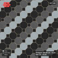 Interlock (Pasco) 20x20 cm · OCT-208 · Graphite Scale Three-Tone Courses on the Diagonal with 8x8 Inserts