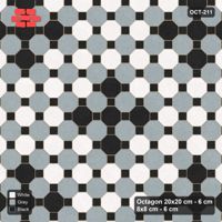 Interlock (Pasco) 20x20 cm · OCT-211 · Tuxedo Chequer with Cluster Accents on the Diagonal with 8x8 Inserts