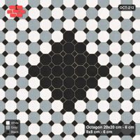 Interlock (Pasco) 20x20 cm · OCT-212 · Tuxedo Chequer with Centre Medallion with 8x8 Inserts