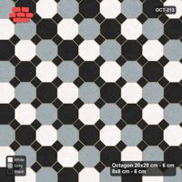Interlock (Pasco) 20x20 cm · OCT-213 · Tuxedo Three-Tone Diagonal with 8x8 Inserts, Kerb Frame
