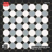 Interlock (Pasco) 20x20 cm · OCT-215 · Tuxedo Chequer with Accent Border with 8x8 Inserts