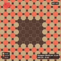 Interlock (Pasco) 20x20 cm · OCT-217 · Autumn Chequer with Centre Medallion on the Diagonal with 8x8 Inserts