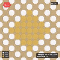 Interlock (Pasco) 20x20 cm · OCT-227 · Golden Sand Chequer with Centre Medallion with 8x8 Inserts