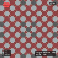 Interlock (Pasco) 20x20 cm · OCT-231 · Urban Brick Chequer with Cluster Accents with 8x8 Inserts, Kerb Frame