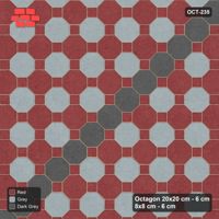 Interlock (Pasco) 20x20 cm · OCT-235 · Urban Brick Chequer with Feature Band on the Diagonal with 8x8 Inserts, Kerb Frame