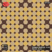 Interlock (Pasco) 20x20 cm · OCT-236 · Harvest Gold Chequer with Cluster Accents with 8x8 Inserts