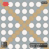 Interlock (Pasco) 20x20 cm · OCT-244 · Coastal Chequer with Cross on the Diagonal with 8x8 Inserts