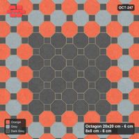 Interlock (Pasco) 20x20 cm · OCT-247 · Sunset Slate Chequer with Centre Medallion on the Diagonal with 8x8 Inserts