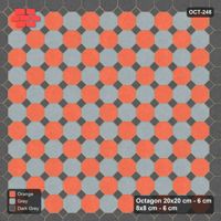 Interlock (Pasco) 20x20 cm · OCT-248 · Sunset Slate Chequer with Accent Border with 8x8 Inserts