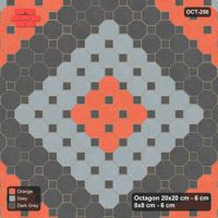 Interlock (Pasco) 20x20 cm · OCT-250 · Sunset Slate Wide Three-Tone Rings on the Diagonal with 8x8 Inserts