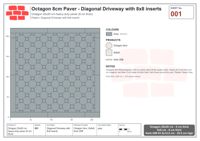 Interlock (Pasco) 20x20 cm · OCT8-001 · Diagonal Driveway with 8x8 inserts