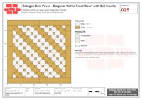 Interlock (Pasco) 20x20 cm · OCT8-025 · Diagonal Ochre Track Court with 8x8 inserts