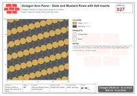 Interlock (Pasco) 20x20 cm · OCT8-027 · Slate and Mustard Rows with 8x8 inserts