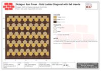 انترلوك (باسكو) 20x20 سم · OCT8-037 · ذهبي سلّم قطري مع 8x8 إدراجات