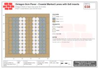 انترلوك (باسكو) 20x20 سم · OCT8-038 · ساحلي Marked Lanes مع 8x8 إدراجات