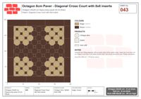 Interlock (Pasco) 20x20 cm · OCT8-043 · Diagonal Cross Court with 8x8 inserts