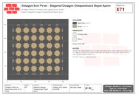 Interlock (Pasco) 20x20 cm · OCT8-071 · Diagonal Octagon Chequerboard Depot Apron