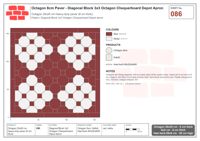 انٹرلاک (پاسکو) 20x20 سینٹی میٹر · OCT8-086 · ترچھا بلاک 3x3 مثمن Chequerboard Depot Apron