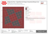 انٹرلاک (پاسکو) 20x20 سینٹی میٹر · OCT8-087 · Angled بلاک 3x3 مثمن Chequerboard Mosque کورٹ