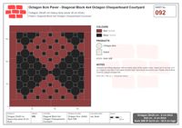 انٹرلاک (پاسکو) 20x20 سینٹی میٹر · OCT8-092 · ترچھا بلاک 4x4 مثمن Chequerboard صحن