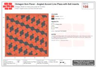 انترلوك (باسكو) 20x20 سم · OCT8-108 · Angled لمسة مميزة خط Plaza مع 8x8 إدراجات
