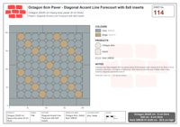 انترلوك (باسكو) 20x20 سم · OCT8-114 · قطري لمسة مميزة خط Forecourt مع 8x8 إدراجات