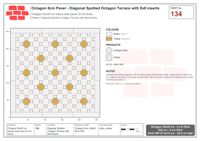 Interlock (Pasco) 20x20 cm · OCT8-134 · Diagonal Spotted Octagon Terrace with 8x8 inserts
