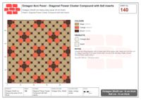 Interlock (Pasco) 20x20 cm · OCT8-140 · Diagonal Flower Cluster Compound with 8x8 inserts
