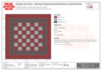 Interlock (Pasco) 20x20 cm · OCT8-156 · Bordered Chequerboard Villa Entrance with 8x8 inserts