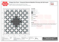 Interlock (Pasco) 20x20 cm · OCT8-163 · Chequered Diamond Medallion Driveway with 8x8 inserts