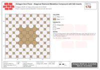 Interlock (Pasco) 20x20 cm · OCT8-170 · Diagonal Diamond Medallion Compound with 8x8 inserts