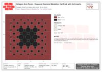 Interlock (Pasco) 20x20 cm · OCT8-172 · Diagonal Diamond Medallion Car Park with 8x8 inserts