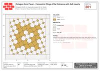 Interlock (Pasco) 20x20 cm · OCT8-201 · Concentric Rings Villa Entrance with 8x8 inserts