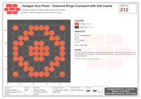 Interlock (Pasco) 20x20 cm · OCT8-212 · Diamond Rings Courtyard with 8x8 inserts