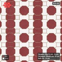 Interlock (Pasco) 20x14 cm · QUA-003 · Quadro-Octagon-8x8 grid, alternating Quadro files (Burgundy & Ivory), Kerb 42F kerb