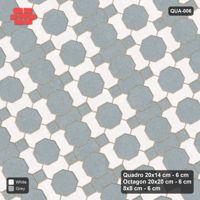 Interlock (Pasco) 20x14 cm · QUA-006 · Quadro-Octagon-8x8 grid, alternating Quadro files, 30 deg (Salt & Pepper), Kerb 54H kerb