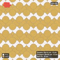 Interlock (Pasco) 20x14 cm · QUA-008 · Quadro-Octagon-8x8 grid, chequered Quadros, 45 deg (Ivory & Ochre), Kerb 25B kerb