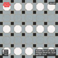 Interlock (Pasco) 20x14 cm · QUA-009 · Quadro-Octagon-8x8 grid, striped octagon rows (Tuxedo), Kerb 54H kerb