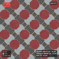 Interlock (Pasco) 20x14 cm · QUA-014 · Quadro-Octagon-8x8 grid, two-tone Quadro files, 45 deg (Urban Brick), Kerb 30H/20 kerb