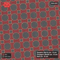 Interlock (Pasco) 20x14 cm · QUA-023 · Quadro-Octagon-8x8 grid, uniform roles, 5 deg (Rust & Charcoal), Kerb 38B kerb