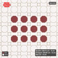 Interlock (Pasco) 20x14 cm · QUA-024 · Quadro-Octagon-8x8 grid, accent octagon ring (Burgundy & Ivory), no kerb