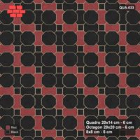 Interlock (Pasco) 20x14 cm · QUA-033 · Quadro-Octagon-8x8 grid, chequered Quadros (Red & Black), Kerb 42H kerb