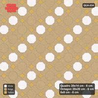 Interlock (Pasco) 20x14 cm · QUA-034 · Quadro-Octagon-8x8 grid, striped octagon rows, 45 deg (Golden Sand), no kerb
