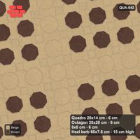 Interlock (Pasco) 20x14 cm · QUA-042 · Quadro-Octagon-8x8 grid, octagon cross, 10 deg (Sandstone), Heel kerb 75x150x600 kerb