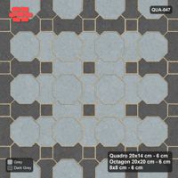 Interlock (Pasco) 20x14 cm · QUA-047 · Quadro-Octagon-8x8 grid, accent Quadro ring (Charcoal Edge), Kerb 38B kerb